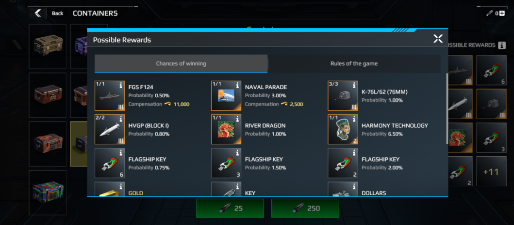 F2P container rewards