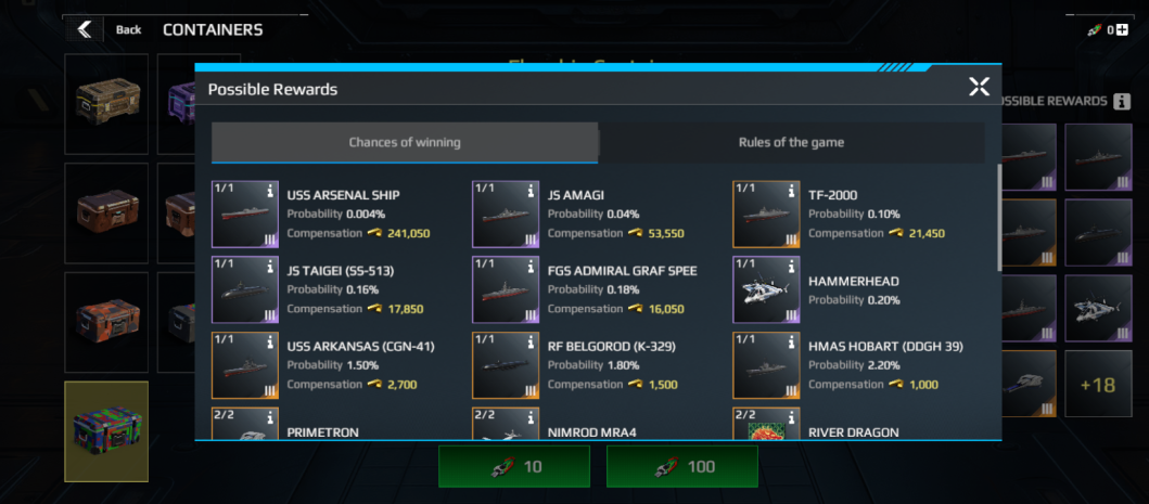 Premium lootbox section